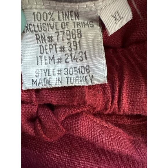 Linen Skirt Sz XL Maxi Pull On Drawstring Waist Colorblock Maxi Y2K red black - Picture 6 of 16